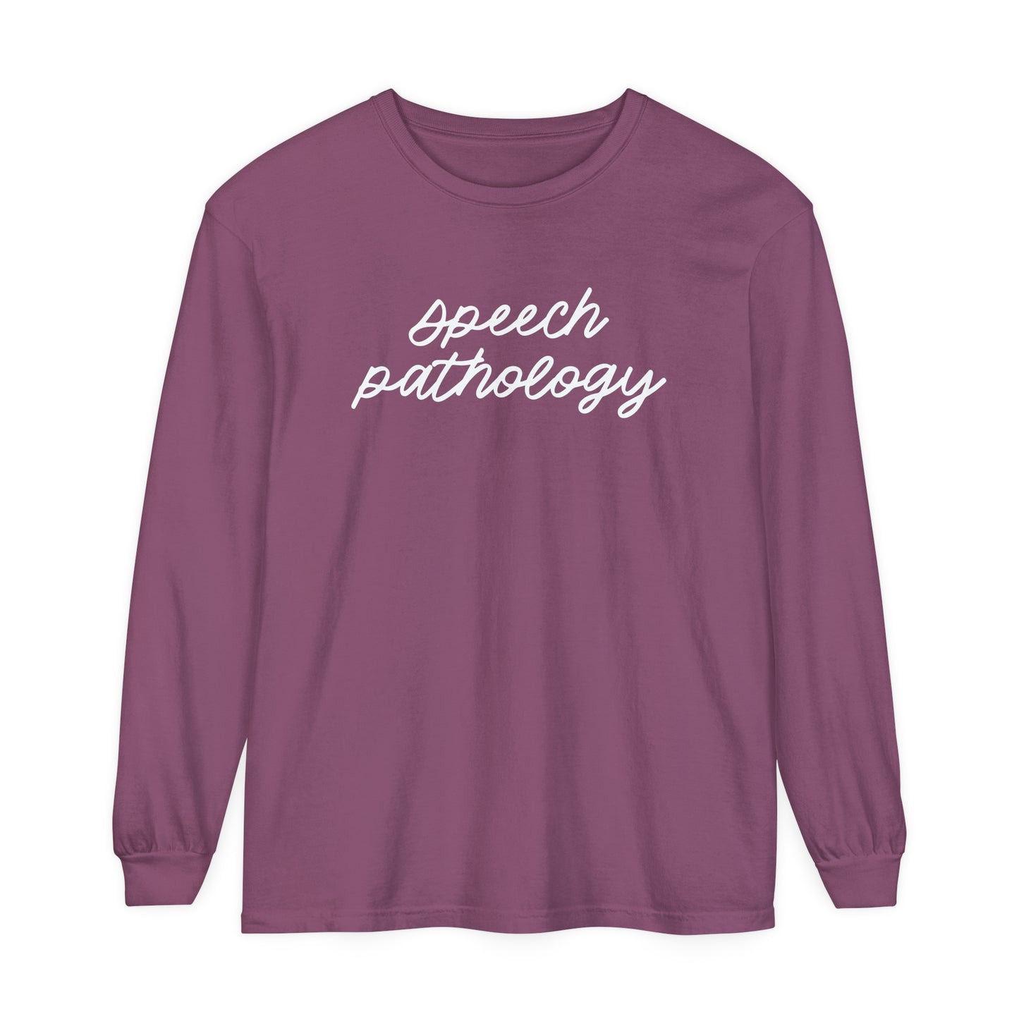 Speech Pathology Script Long Sleeve Comfort Colors T-shirt