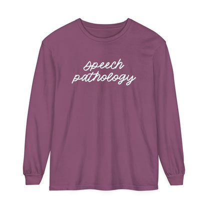 Speech Pathology Script Long Sleeve Comfort Colors T-shirt