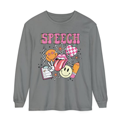 Retro Speech Long Sleeve Comfort Colors T-shirt