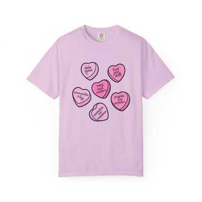 Candy Hearts Comfort Colors T-Shirt