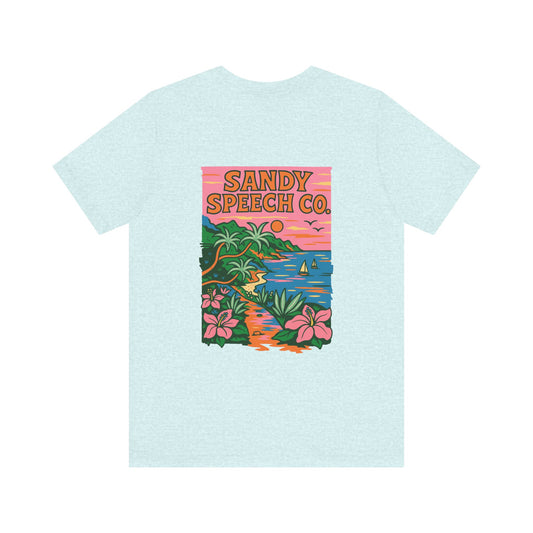 Sandy Speech Co. Shop Jersey T-Shirt | Front and Back Print