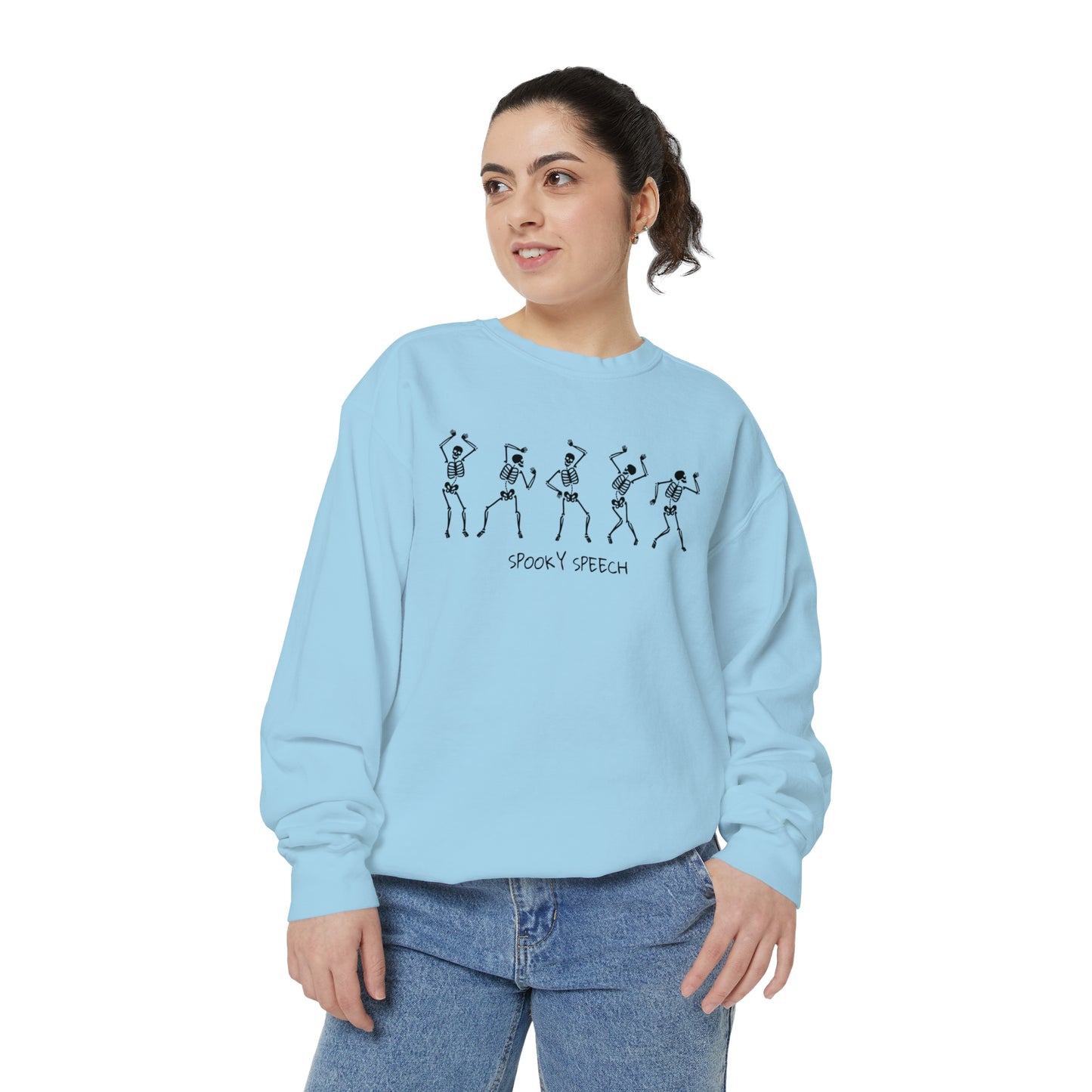 Spooky Speech Skeletons Comfort Colors Sweatshirt