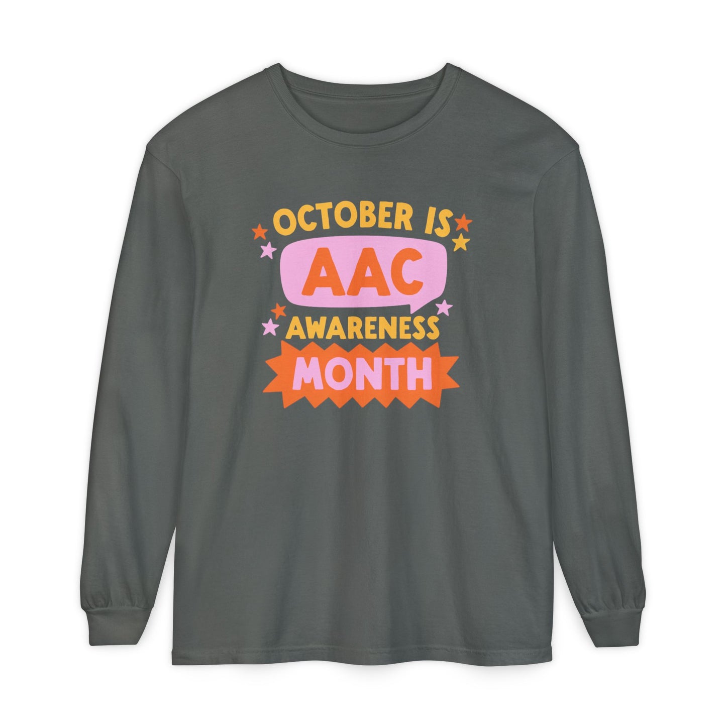 AAC Awareness Month Long Sleeve Comfort Colors T-Shirt