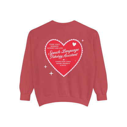 SLPA Heart Patch Comfort Colors Sweatshirt | Front and Back Print