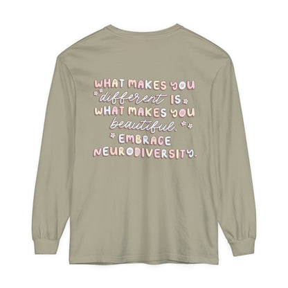 Embrace Neurodiversity Long Sleeve Comfort Colors T-Shirt