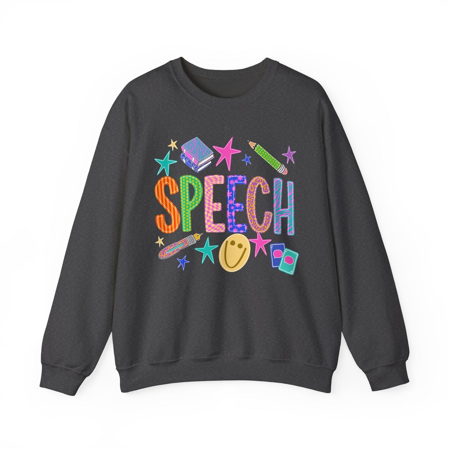Colorful Retro Speech Crewneck Sweatshirt