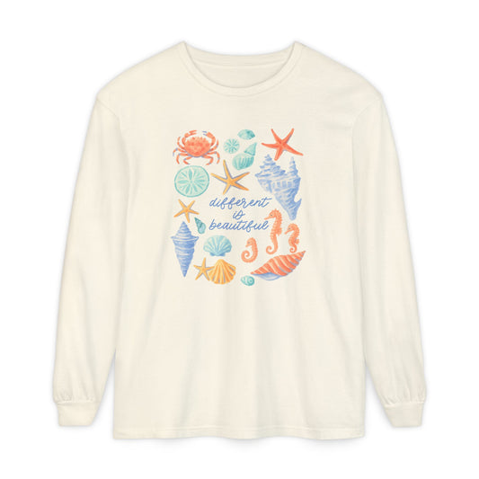 Different Is Beautiful Long Sleeve Comfort Colors T-Shirt