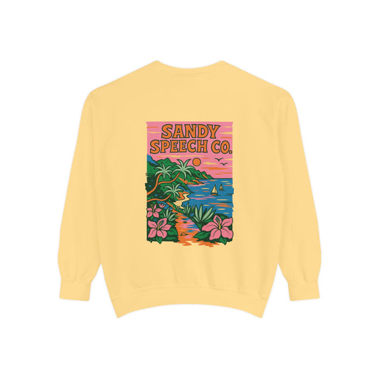 Sandy Speech Co. Comfort Colors Sweatshirt | Front and Back Print