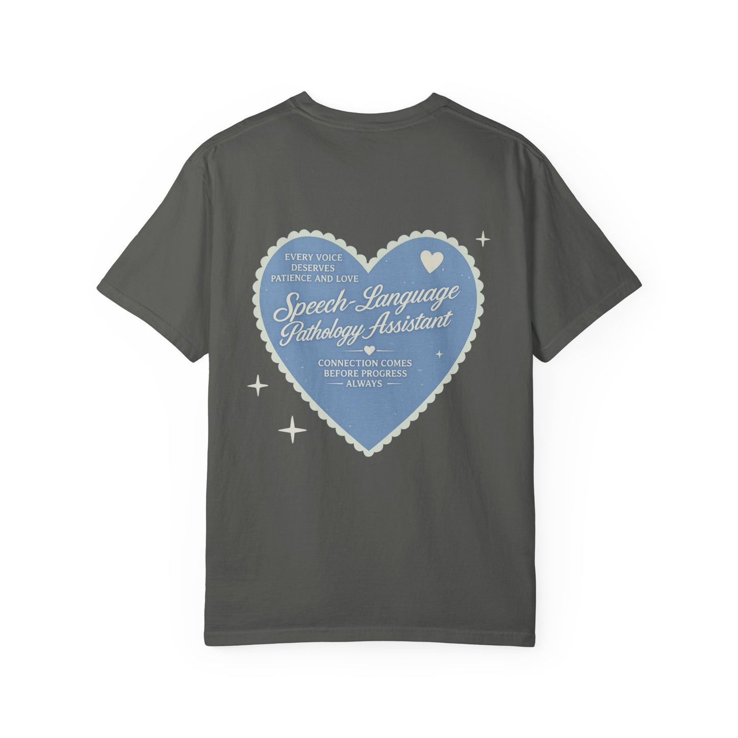 SLPA Heart Patch Comfort Colors T-Shirt | Front and Back Print