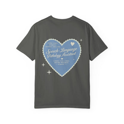 SLPA Heart Patch Comfort Colors T-Shirt | Front and Back Print