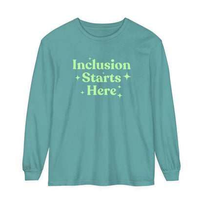 Inclusion Starts Here Long Sleeve Comfort Colors T-Shirt