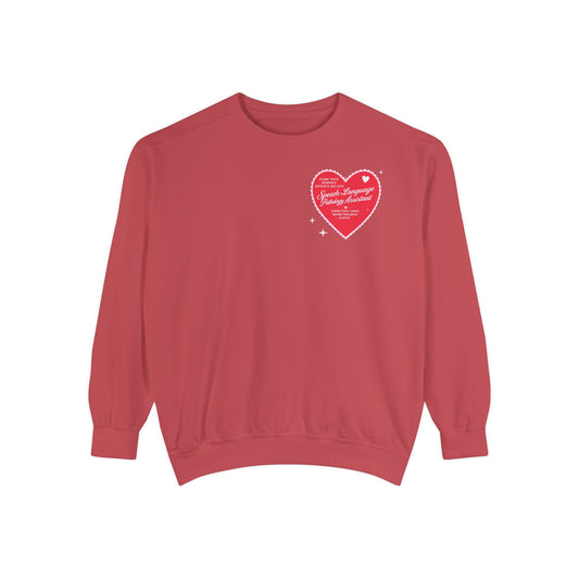 SLPA Heart Patch Comfort Colors Sweatshirt | Front and Back Print