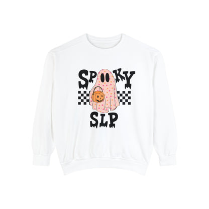 Spooky SLP Checkerboard Comfort Colors Sweatshirt