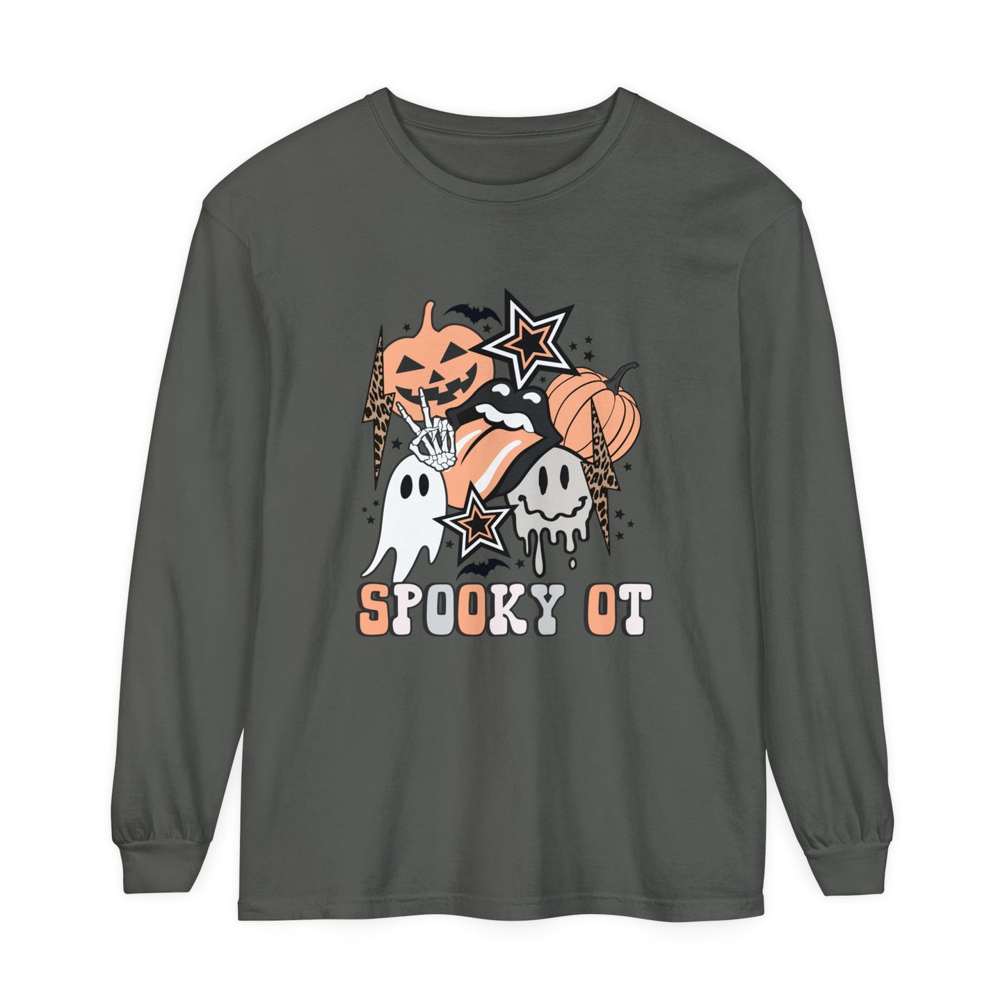 Spooky OT Retro Halloween Long Sleeve Comfort Colors T-Shirt