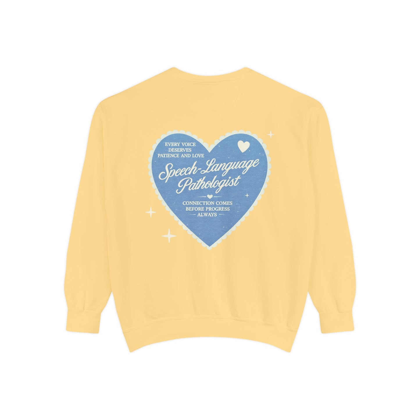 SLP Heart Patch Comfort Colors Sweatshirt | Front and Back Print