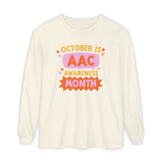 AAC Awareness Month Long Sleeve Comfort Colors T-Shirt