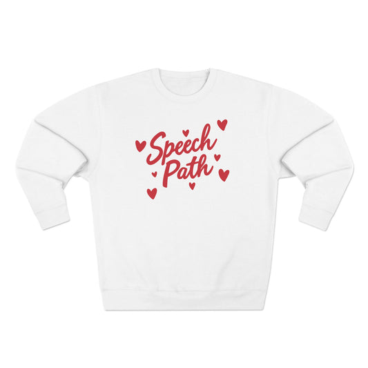 Speech Path Hearts Premium Crewneck Sweatshirt