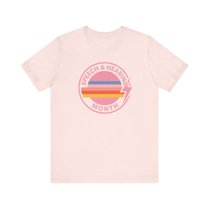 Speech & Hearing Month Retro Stripes Jersey T-Shirt