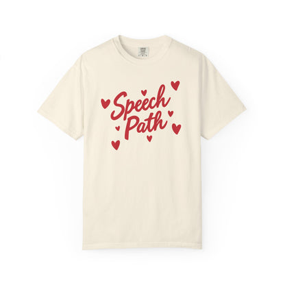 Speech Path Hearts Comfort Colors T-Shirt