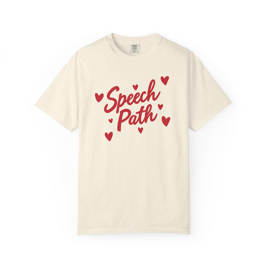 Speech Path Hearts Comfort Colors T-Shirt