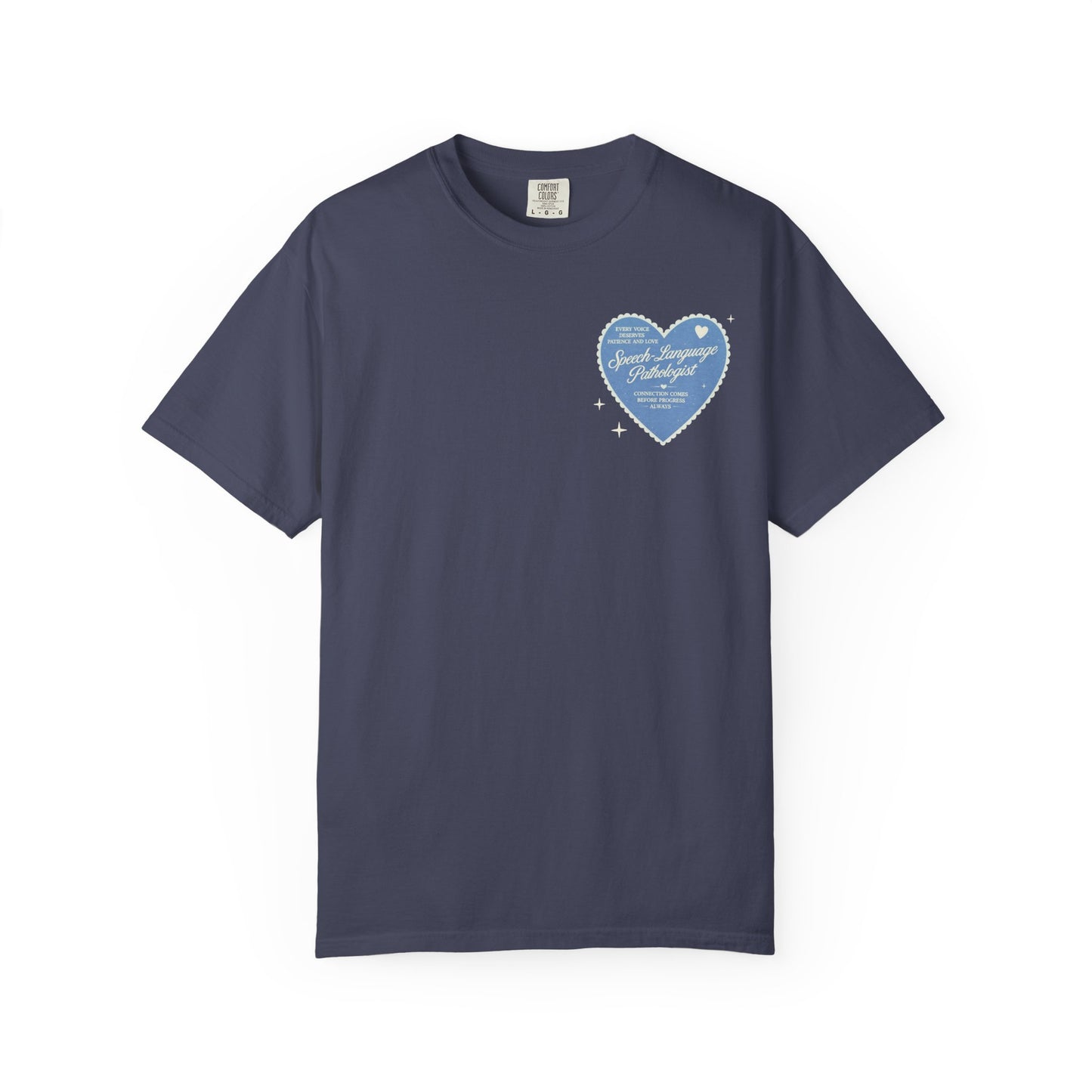 SLP Heart Patch Comfort Colors T-Shirt | Front and Back Print