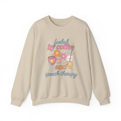 Fueled By Coffee and Speech Therapy Crewneck Sweatshirt
