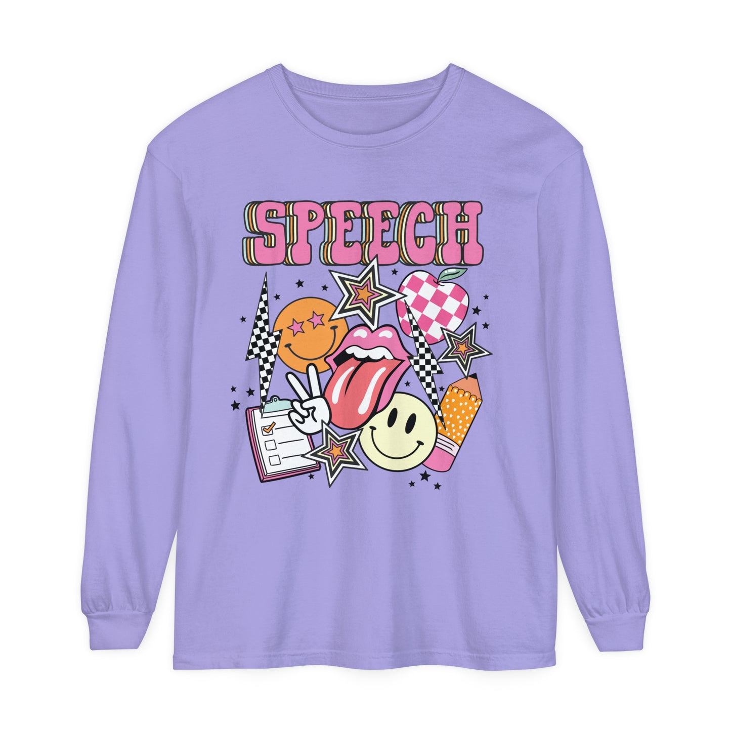 Retro Speech Long Sleeve Comfort Colors T-shirt