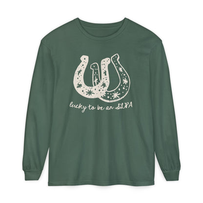 Lucky SLPA Horseshoe Long Sleeve Comfort Colors T-Shirt