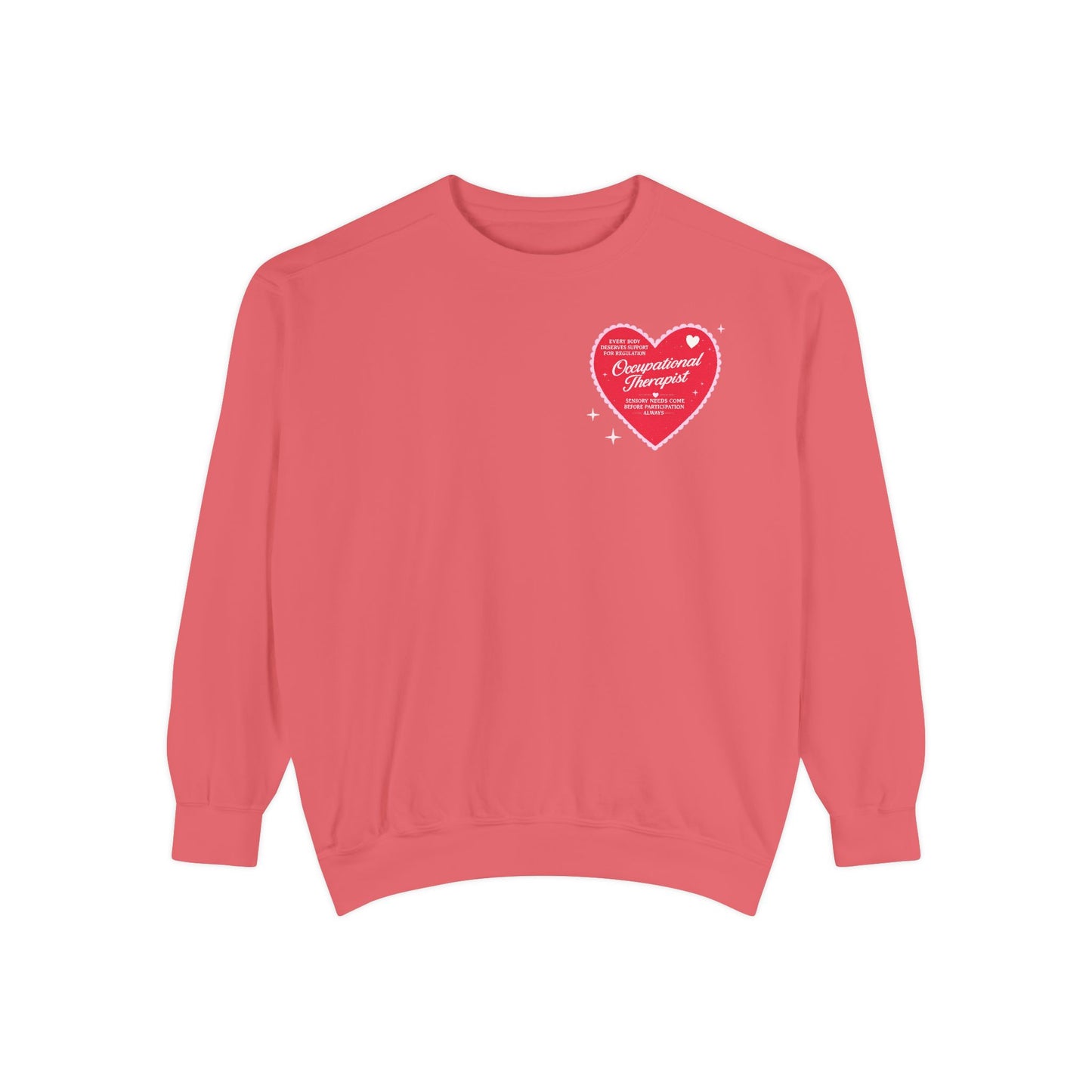 OT Heart Patch Comfort Colors Sweatshirt | Front and Back Print