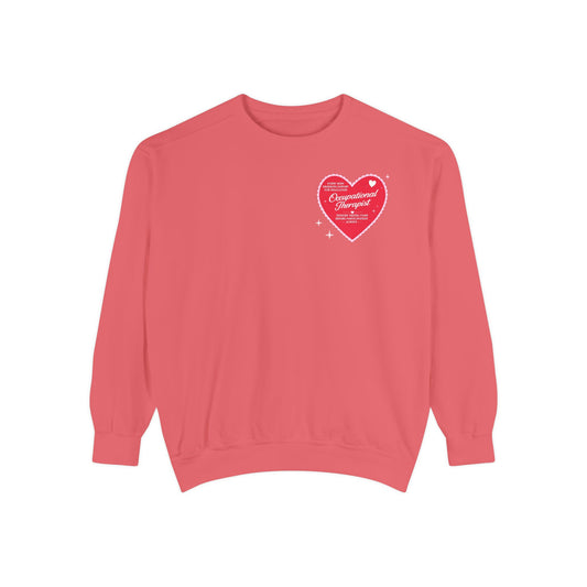 OT Heart Patch Comfort Colors Sweatshirt | Front and Back Print