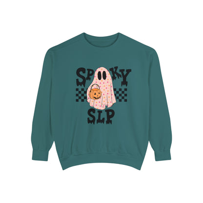 Spooky SLP Checkerboard Comfort Colors Sweatshirt