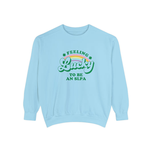 Feeling Lucky to Be an SLPA Comfort Colors Sweatshirt