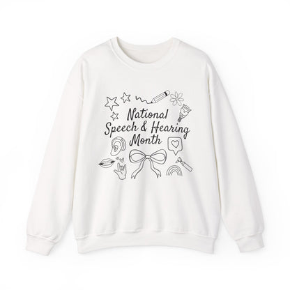National Speech & Hearing Month Doodles Crewneck Sweatshirt