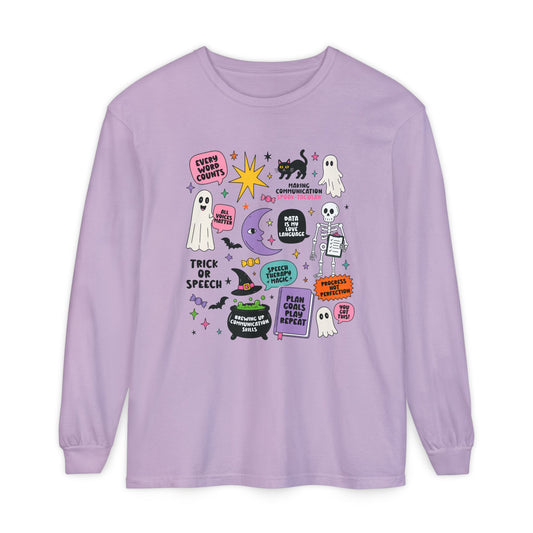 Spooky Icons Long Sleeve Comfort Colors T-Shirt