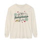 In My Lucky Teacher Era Long Sleeve Comfort Colors T-Shirt