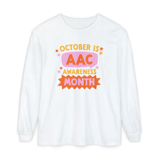 AAC Awareness Month Long Sleeve Comfort Colors T-Shirt