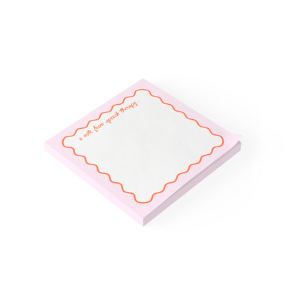 A Note from Speech Therapy Post-it® Note Pad | Pink & Coral