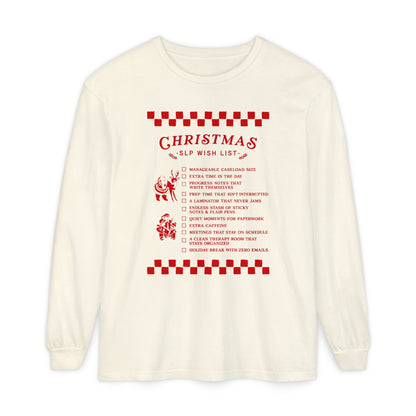 Christmas SLP Wish List Long Sleeve Comfort Colors T-Shirt
