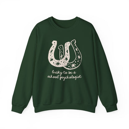 Lucky School Psychologist Horseshoe Crewneck Sweatshirt