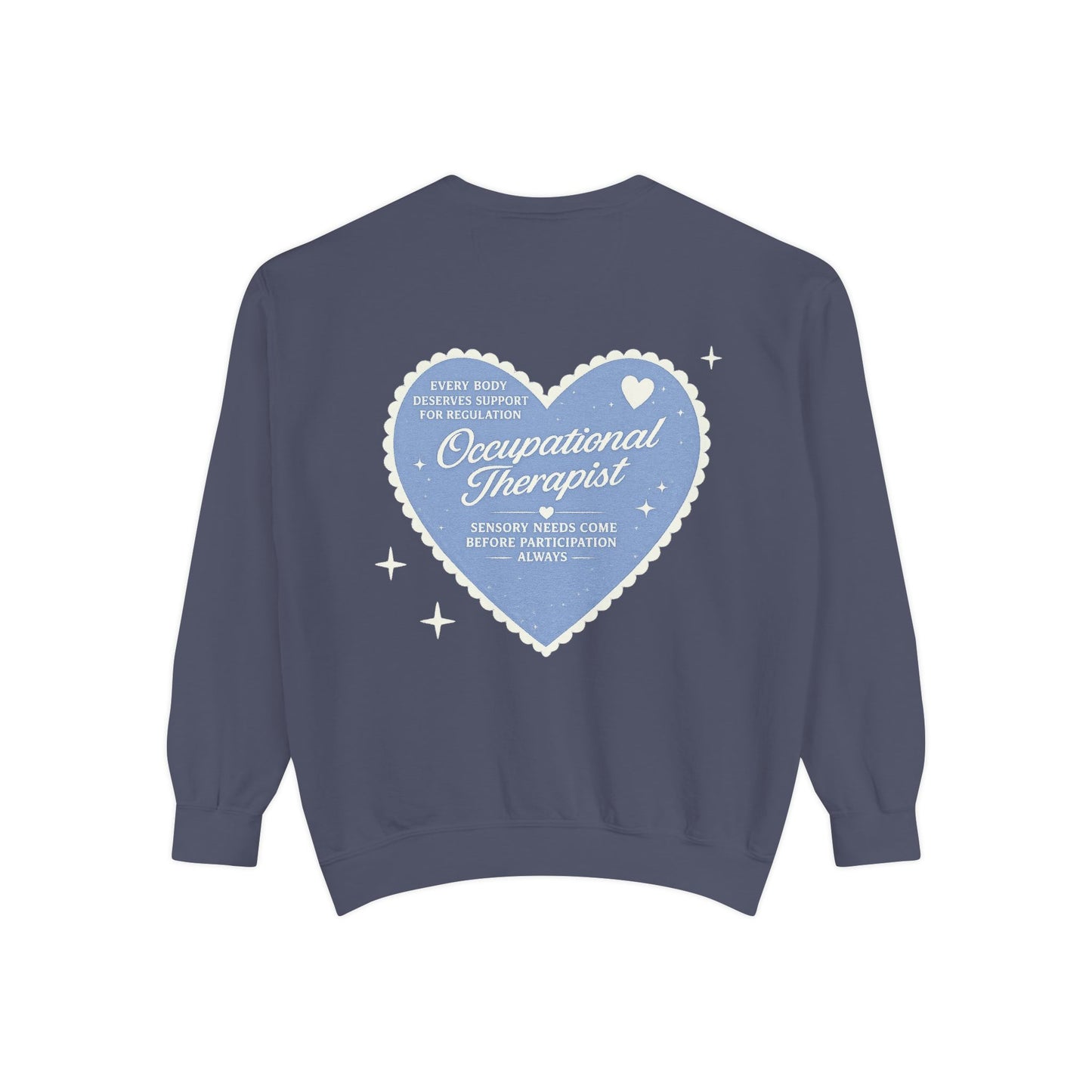 OT Heart Patch Comfort Colors Sweatshirt | Front and Back Print