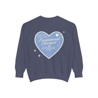 OT Heart Patch Comfort Colors Sweatshirt | Front and Back Print