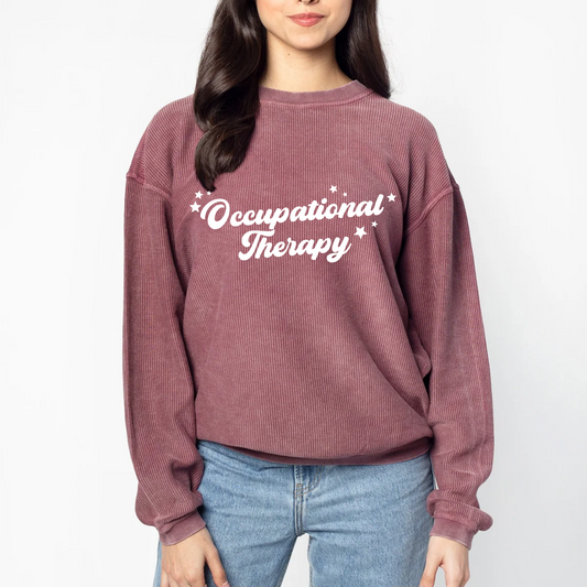 Occupational Therapy Script Maroon Corded Crew
