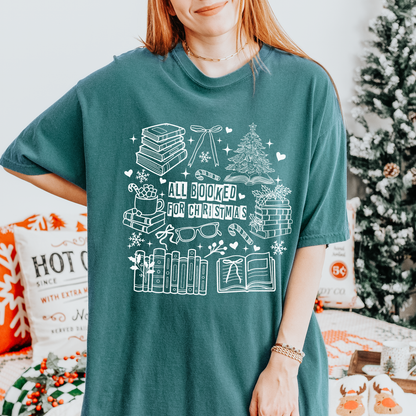 All Booked for Christmas Comfort Colors T-Shirt