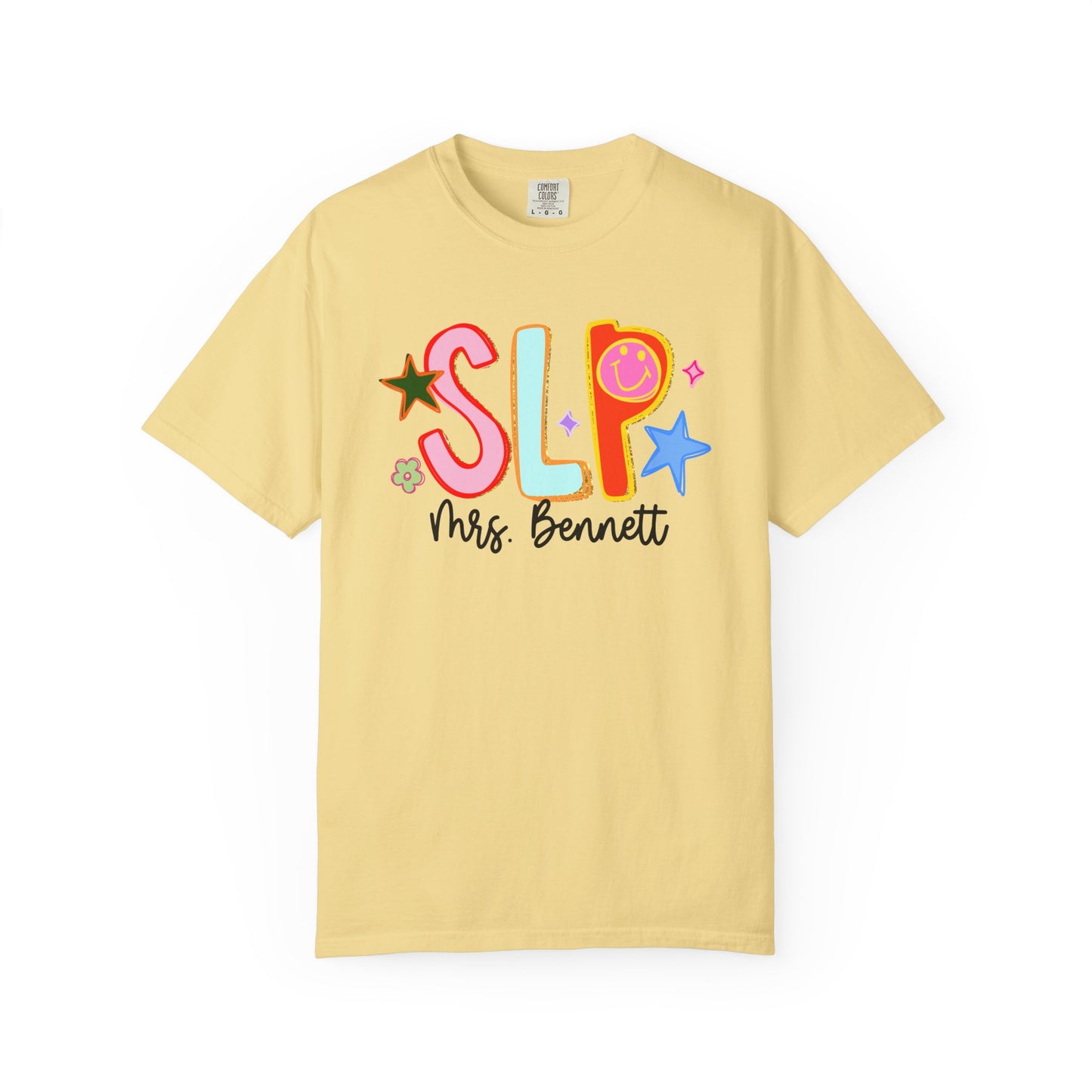 Personalized Cool SLP Club Comfort Colors T-Shirt | Front and Back Print