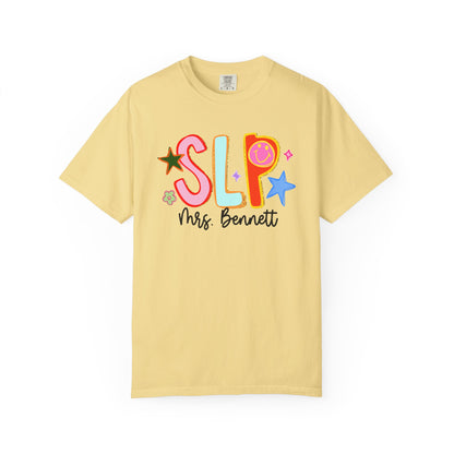 Personalized Cool SLP Club Comfort Colors T-Shirt | Front and Back Print