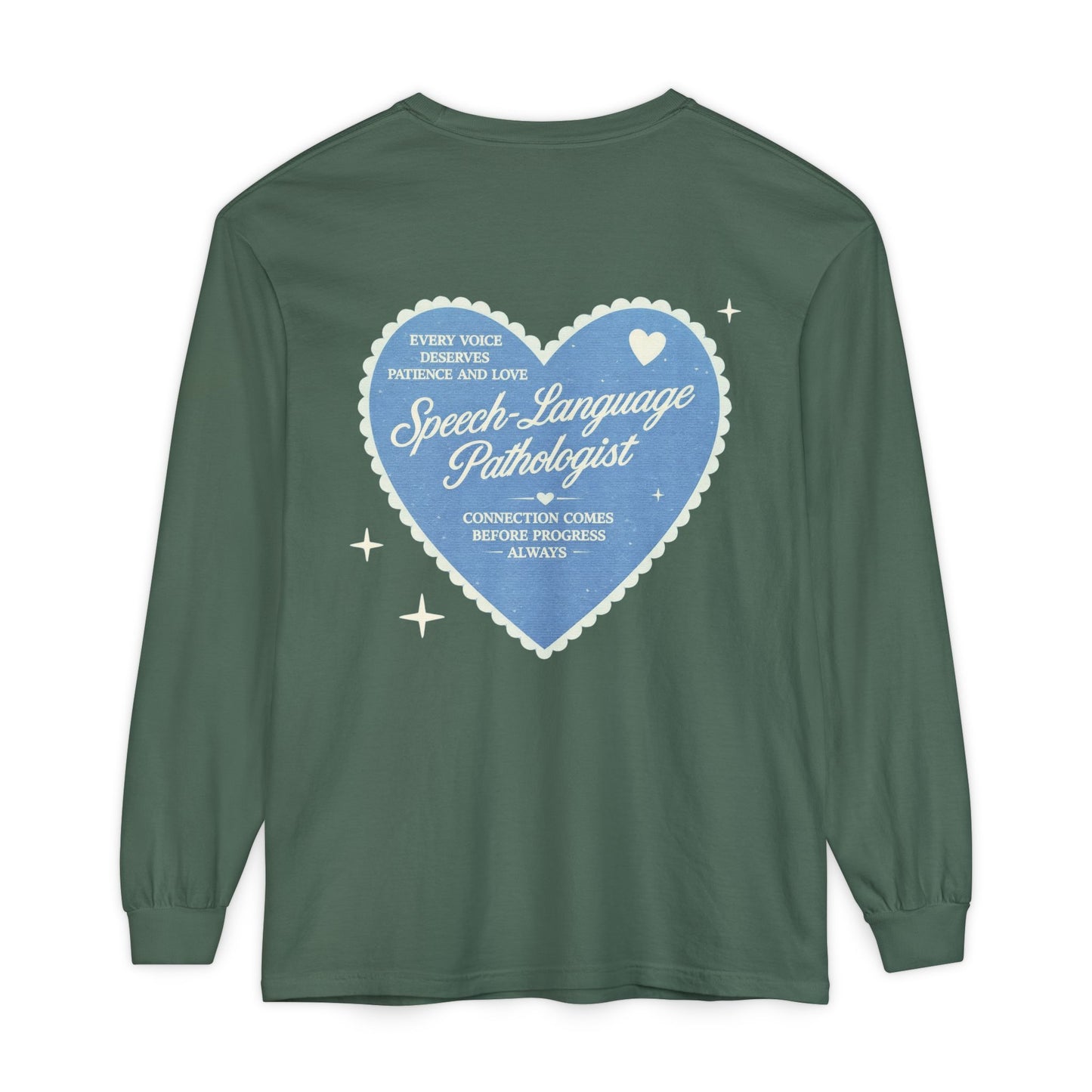 SLP Heart Patch Long Sleeve T-Shirt | Front and Back Print