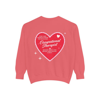 OT Heart Patch Comfort Colors Sweatshirt | Front and Back Print