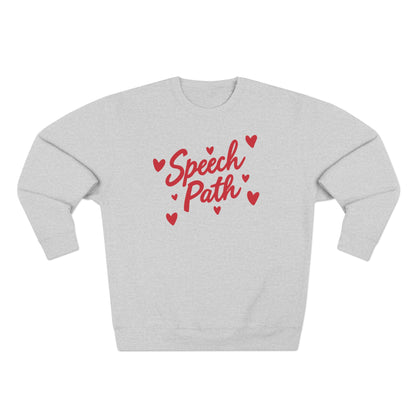 Speech Path Hearts Premium Crewneck Sweatshirt