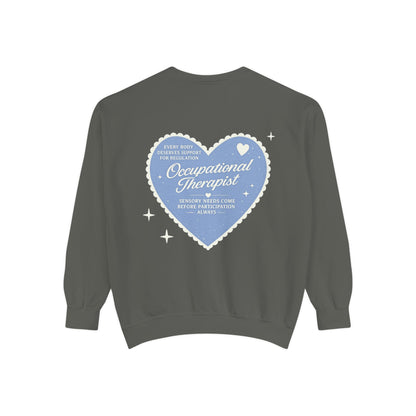 OT Heart Patch Comfort Colors Sweatshirt | Front and Back Print