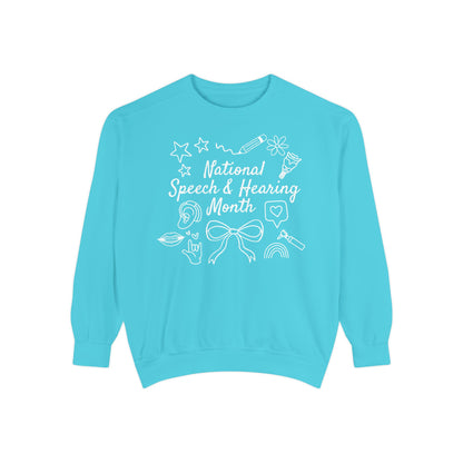 National Speech & Hearing Month Doodles Comfort Colors Sweatshirt